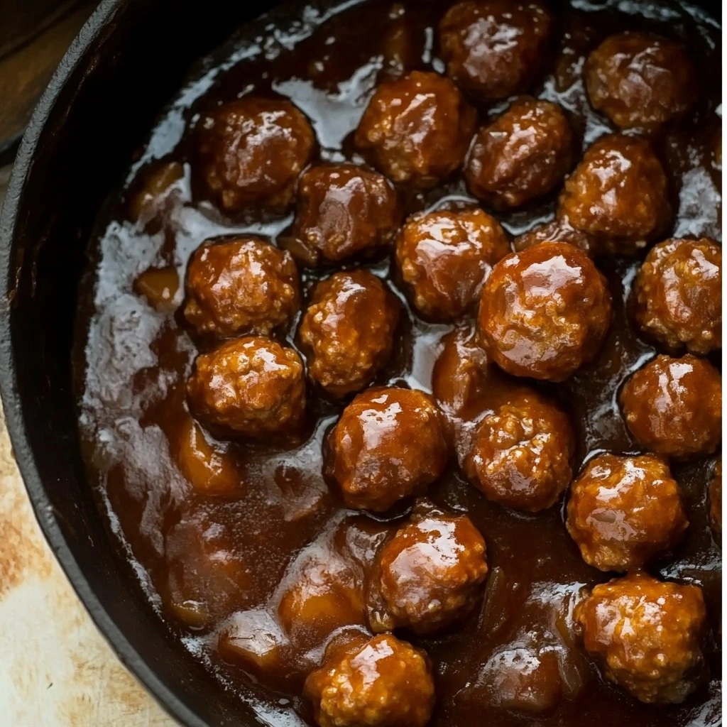 Hand shaping Salisbury steak meatballs before cooking
