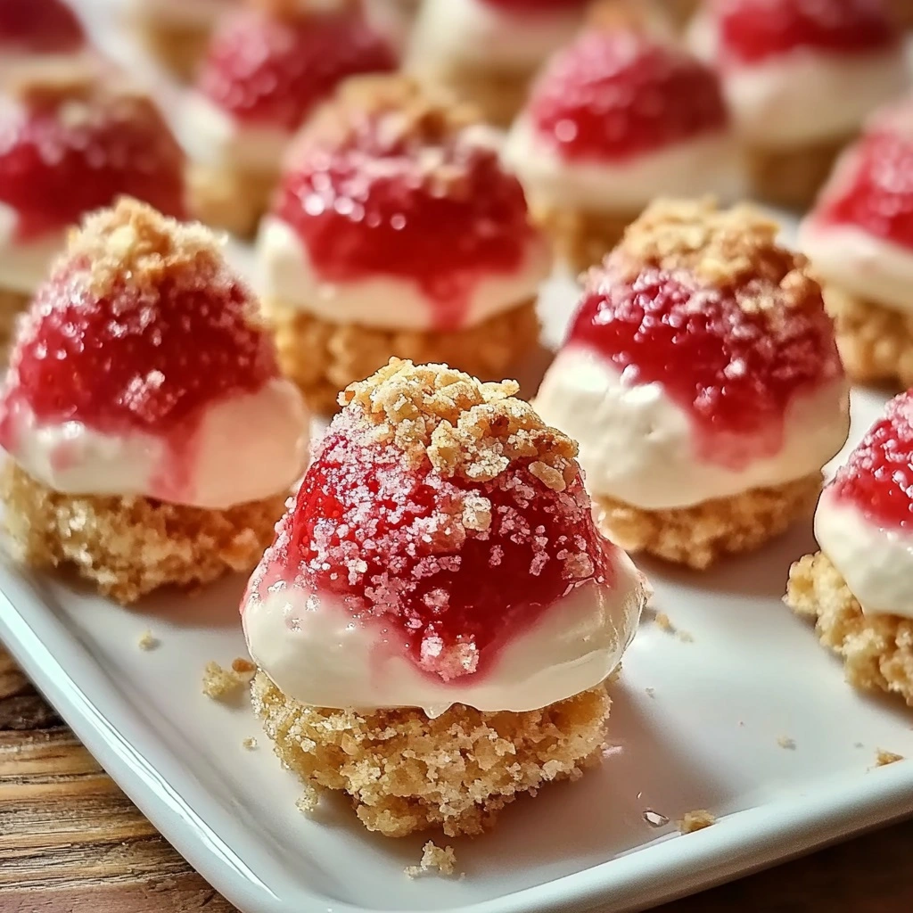 Strawberry_Cheesecake_2 Easy no-bake strawberry cheesecake bites perfect for parties