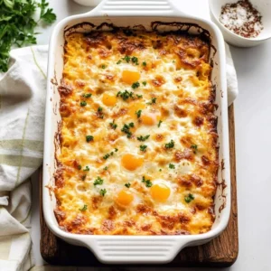 A perfect slice of cheesy Hash Brown Egg Casserole on a white plate, showing the crispy potato and fluffy egg layers.