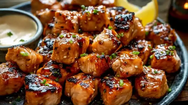 Bang_Bang_Salmon_Bites_0_result Raw salmon cubes tossed with paprika, garlic, and olive oil