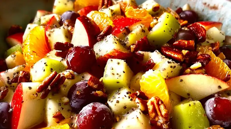 Layered_Fruit_Salad_Reci_2_result Layered fruit salad with vibrant berries and citrus slices in a glass bowl
