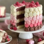 Decorative Neapolitan cake with buttercream petals and vibrant colors