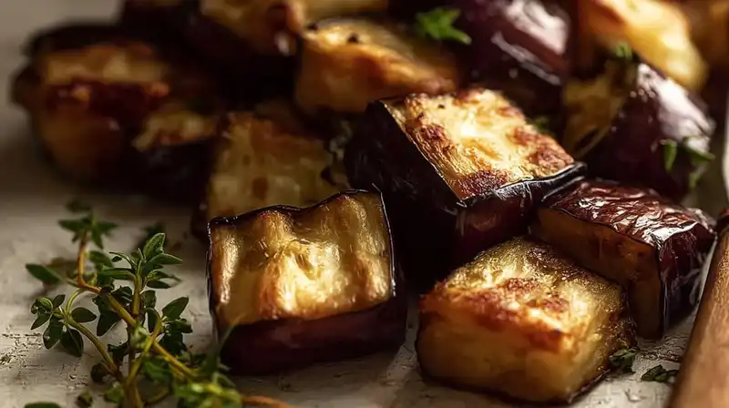 Baked_Eggplant_Preparati_0_result Tossing cubed eggplant with olive oil, salt, and pepper in a mixing bowl