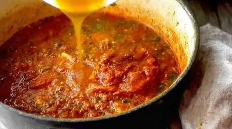 Lasagna_Soup_PREPARATION_0_result Ground beef and Italian sausage browning in a large pot for lasagna soup