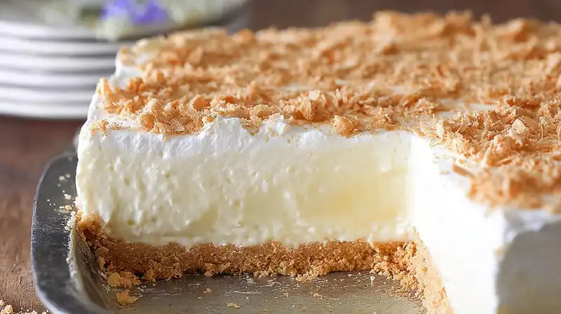 No_Bake_Classic_Woolwort_0_result Fluffy No Bake Woolworth Cheesecake topped with graham cracker crumbs