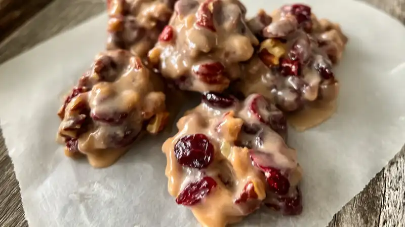 No-Bake_Cranberry_Pecan_0_result Boiling butter sugar evaporated milk and corn syrup for praline
