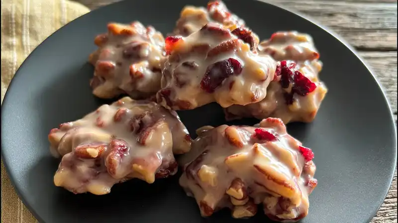 No-Bake Cranberry Pecan Praline Cookies
