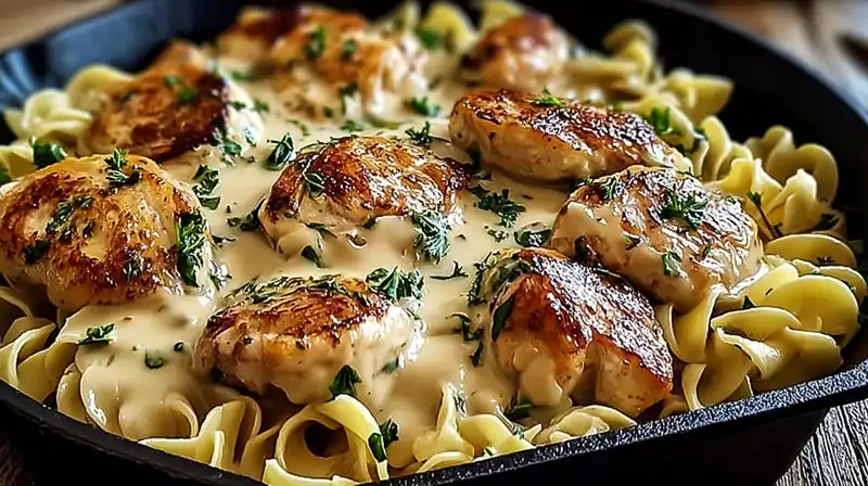 One-Pan Chicken with Buttered Noodles