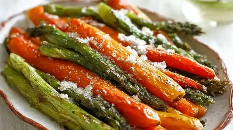 Roasted_Asparagus_and_Ca_2_result Roasted asparagus and carrots with lemon zest and goat cheese