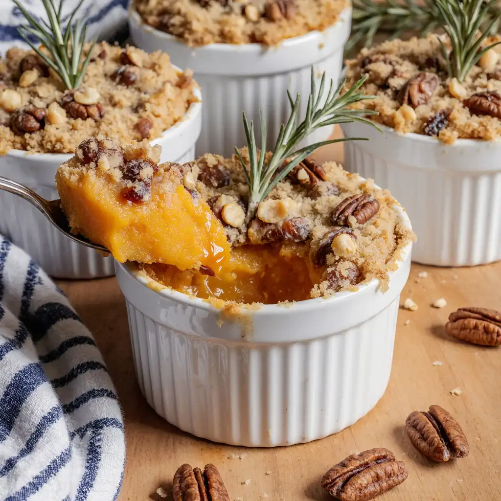 maple_sweet_potato_casserole_2_resultat Perfect maple sweet potato casserole with a crunchy pecan crust topping drizzled with syrup.