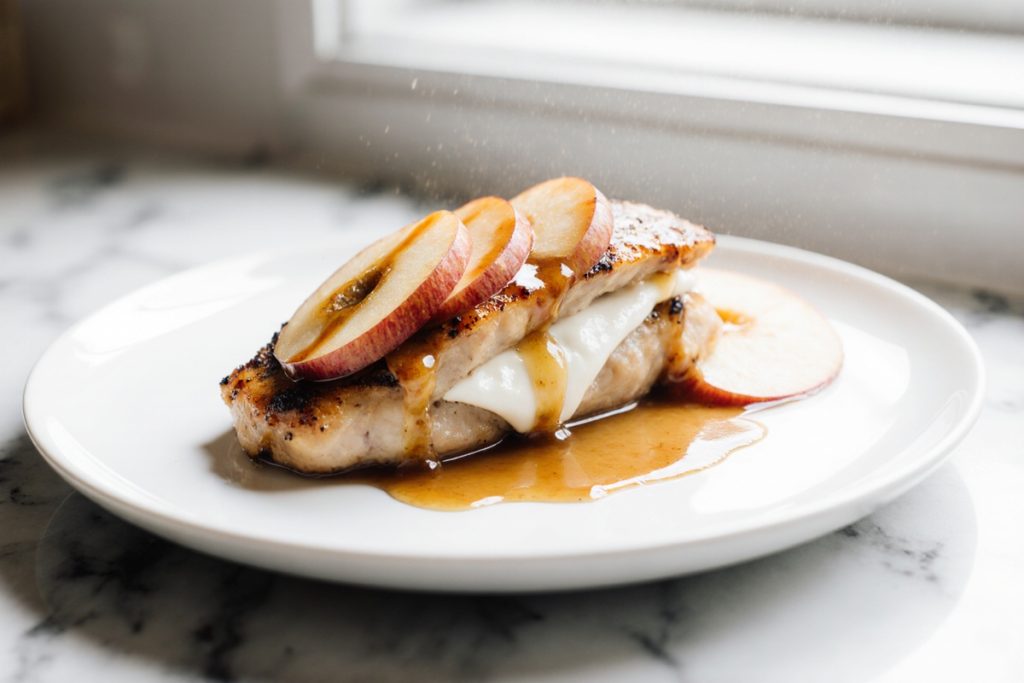 Apple and Brie Stuffed Chicken with Maple Dijon Glaze