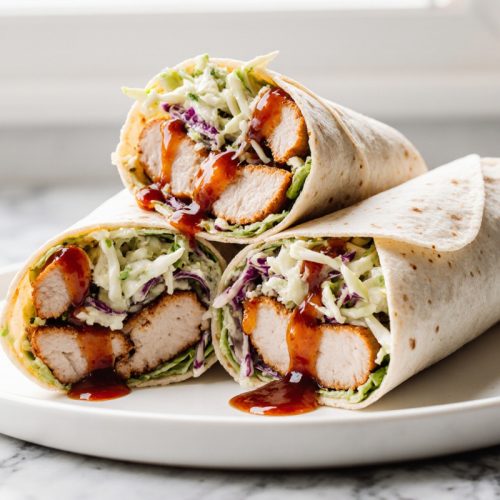 BBQ Chicken Coleslaw Wraps