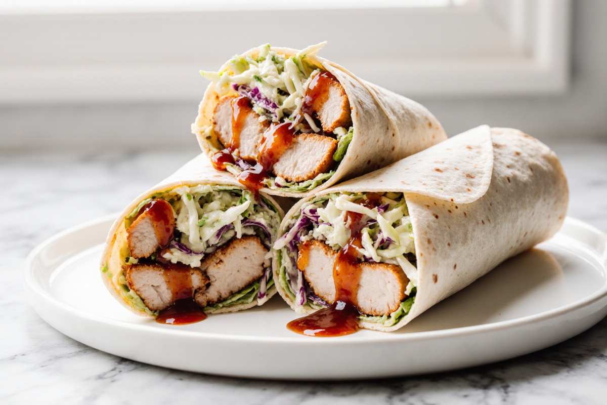 BBQ Chicken Coleslaw Wraps