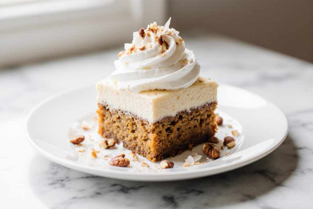 Carrot Cake Cheesecake With Creamy Topping