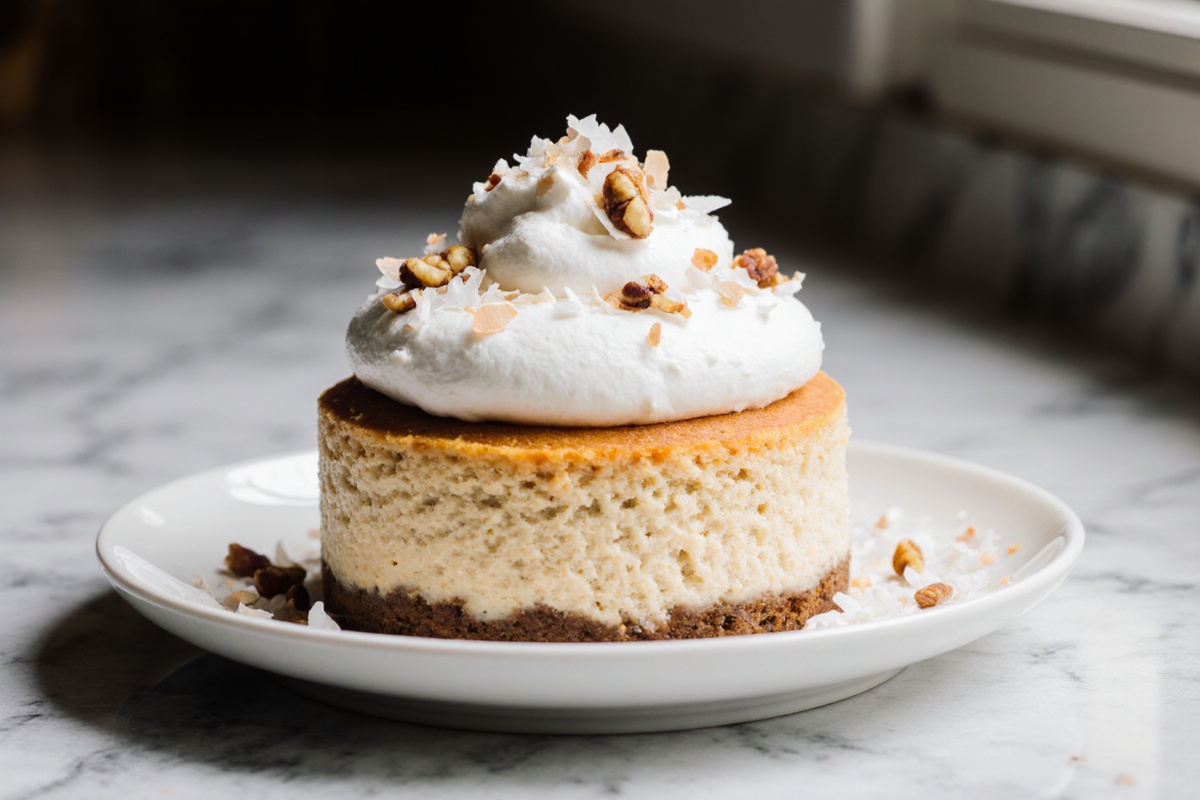 Carrot Cake Cheesecake With Creamy Topping