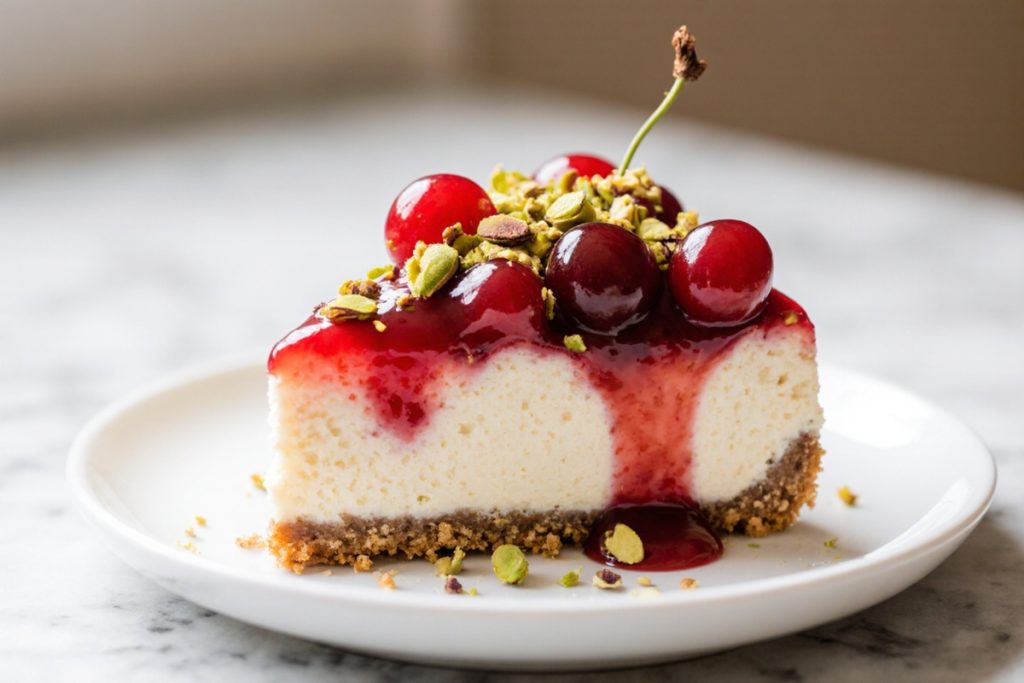 Cherry Pistachio Cheesecake