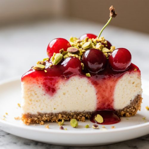 Cherry Pistachio Cheesecake