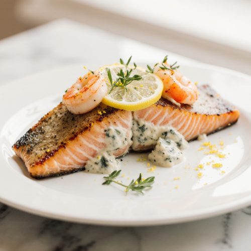 Crab and Shrimp Stuffed Salmon