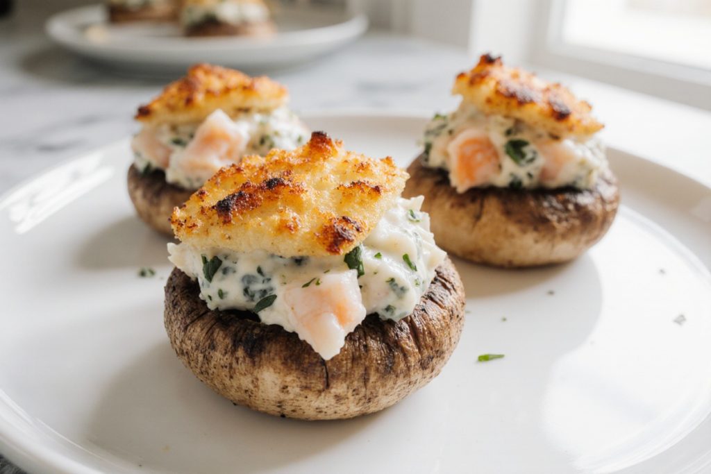 Crrab Stuffed Mushrooms