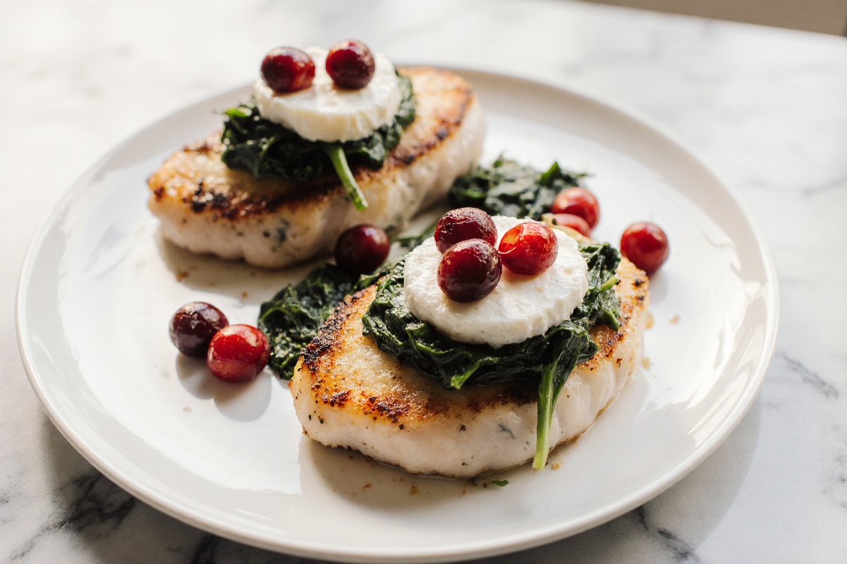 Cranberry and Spinach Stuffed Chicken Breasts with Brie