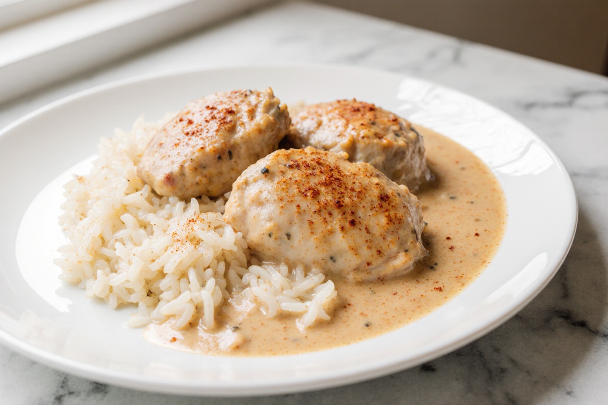 Creamy Smothered Chicken and Rice