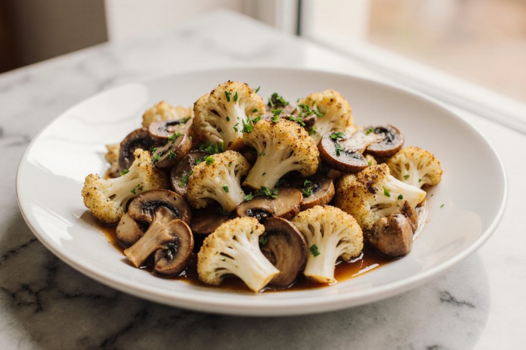 Garlic Mushrooms Cauliflower Skillet