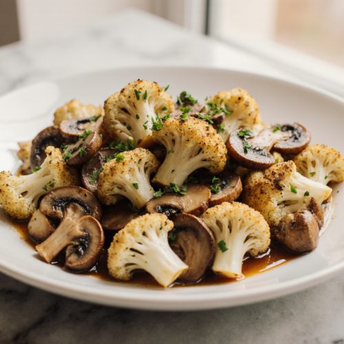 Garlic Mushrooms Cauliflower Skillet