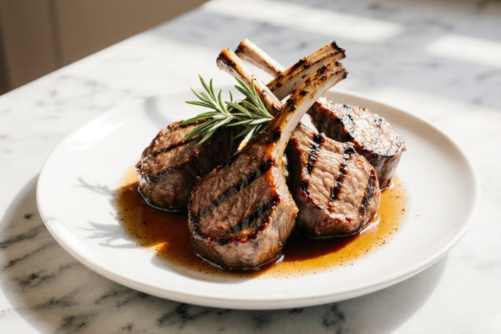 Grilled Lamb Chops with Honey Rosemary Marinade