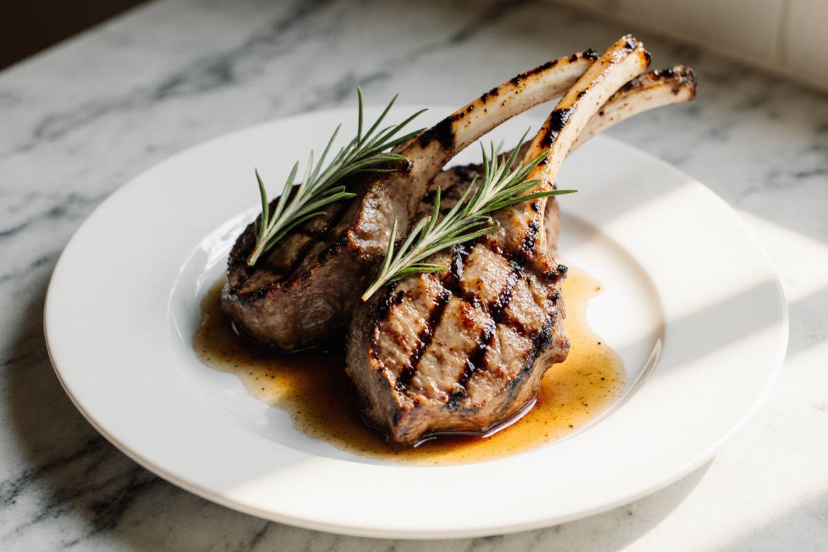 Grilled Lamb Chops with Honey Rosemary Marinade