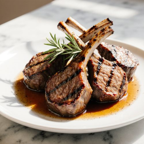Grilled Lamb Chops with Honey Rosemary Marinade