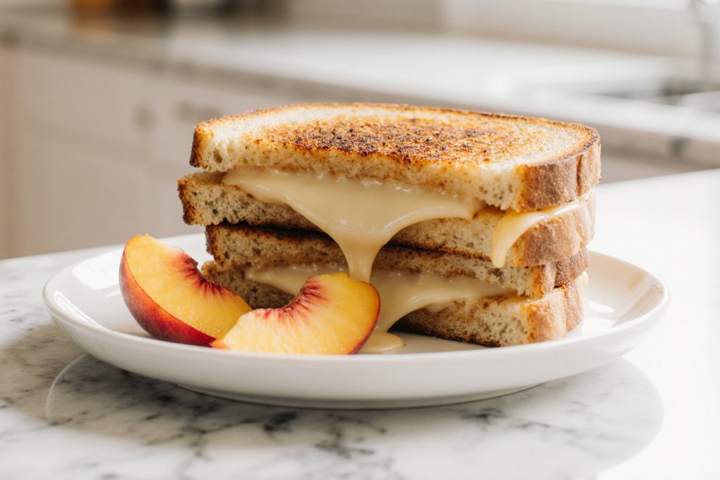Honey Peach White Cheddar Grilled Cheese