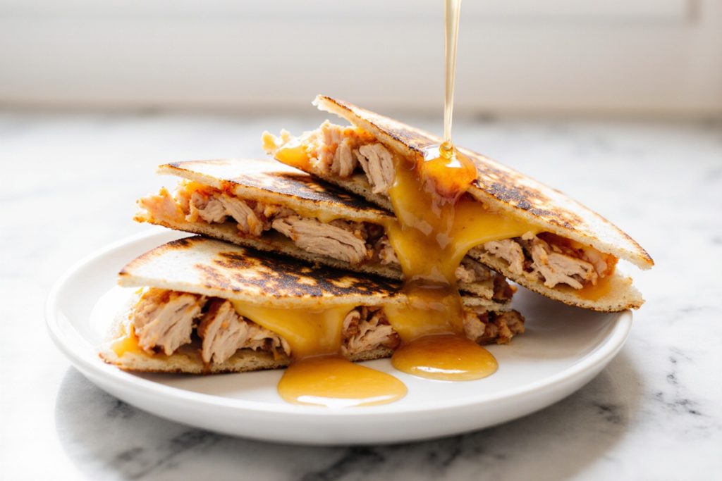 Hot Honey BBQ Chicken Quesadillas