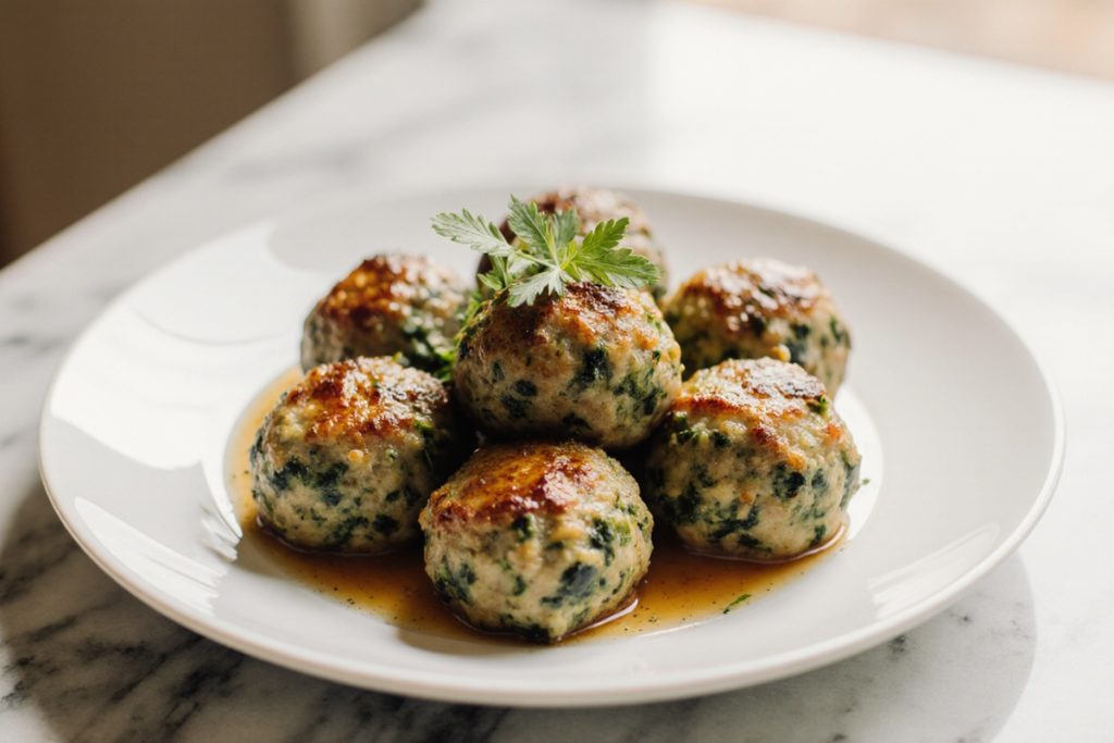 Spinach Garlic Meatballs