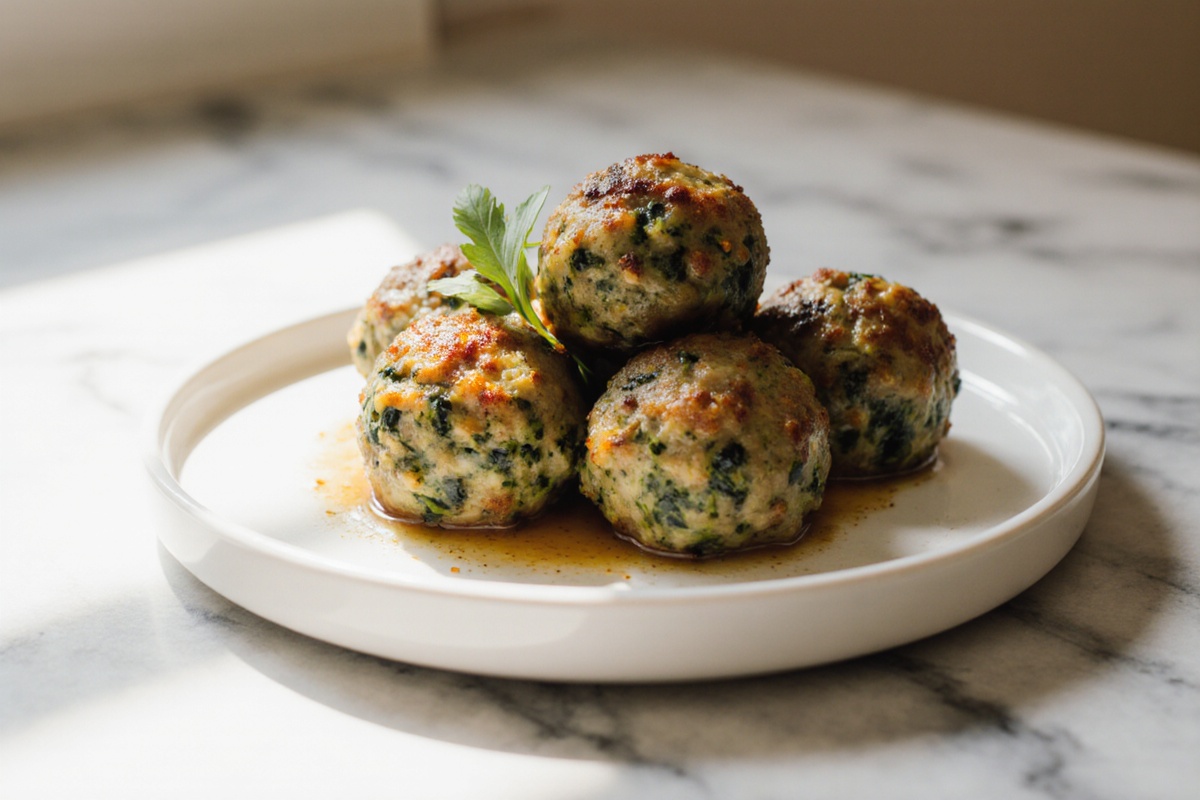 Spinach Garlic Meatballs