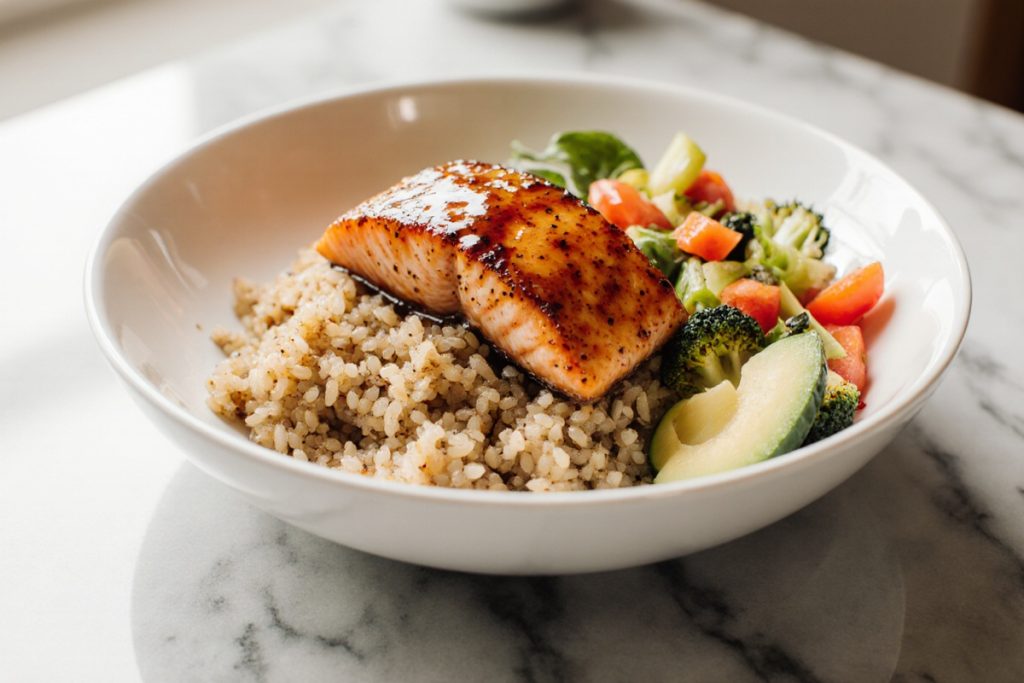 Sriracha Honey Salmon Bowls