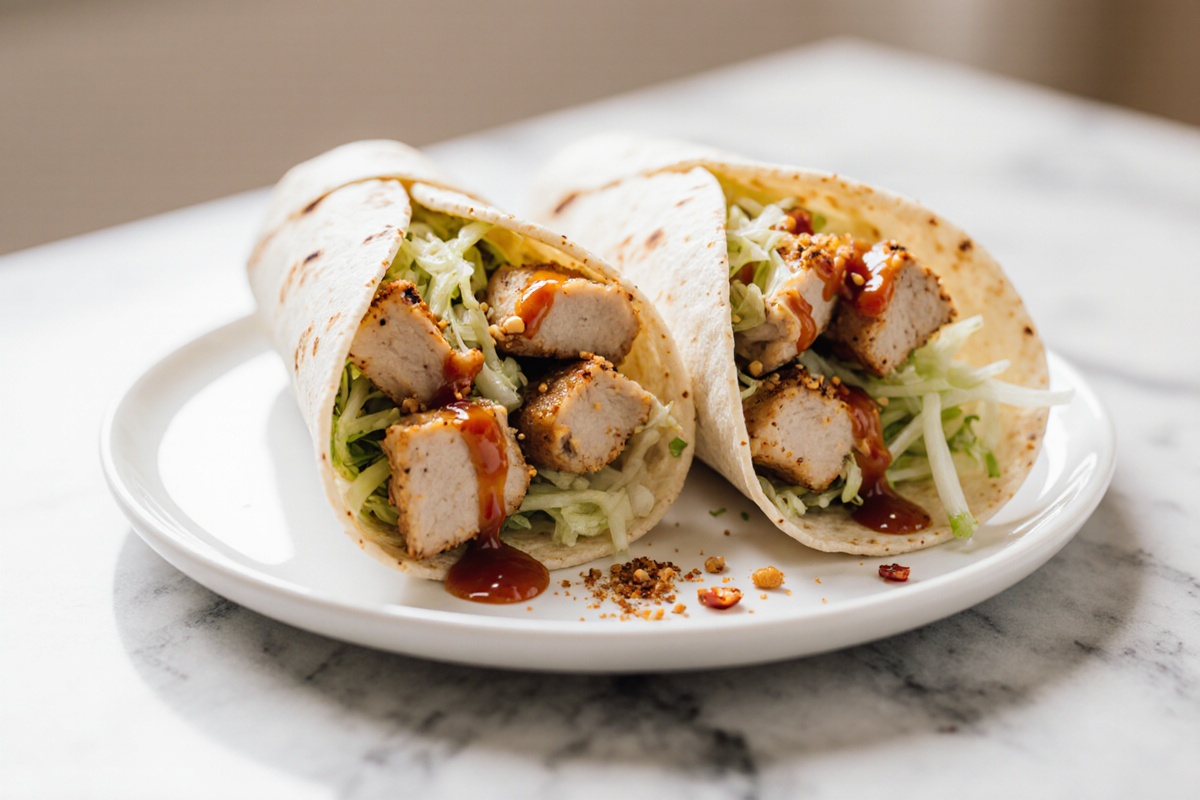 Thai Peanut Chicken Wraps