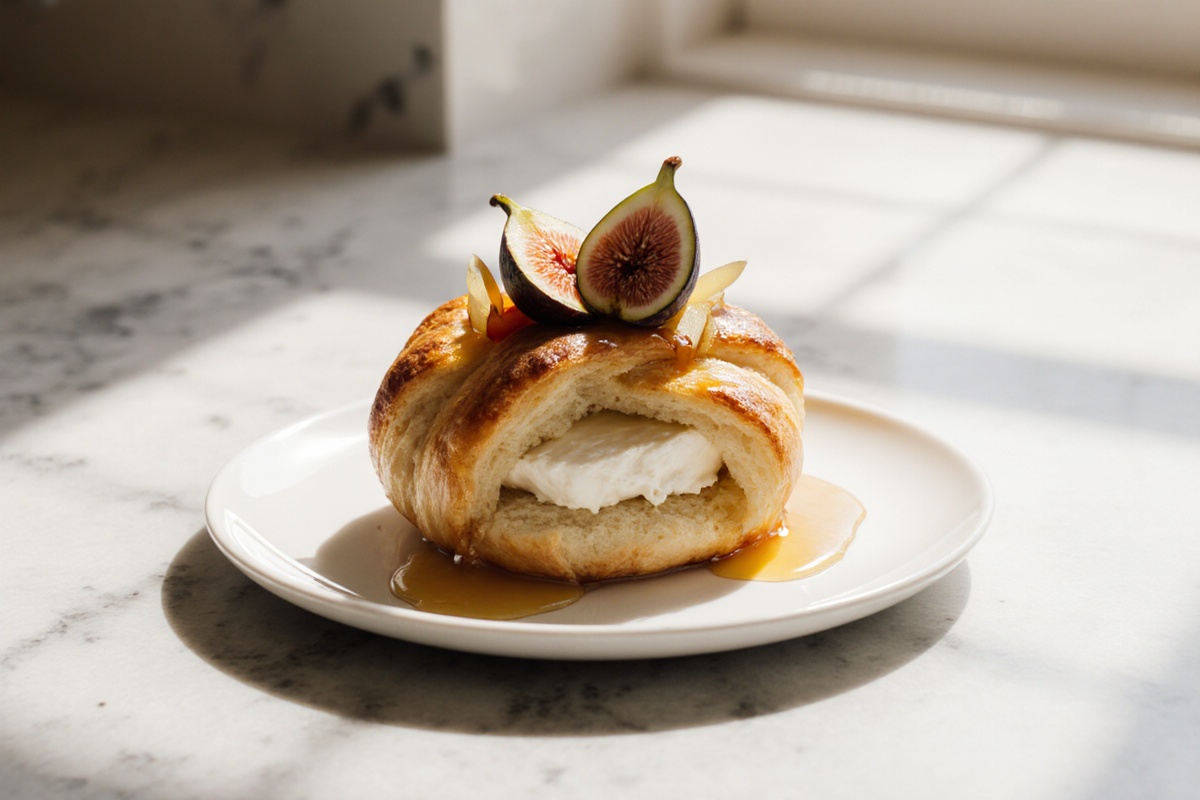 Baked Berie in Puff Pastry with Honey and Fig