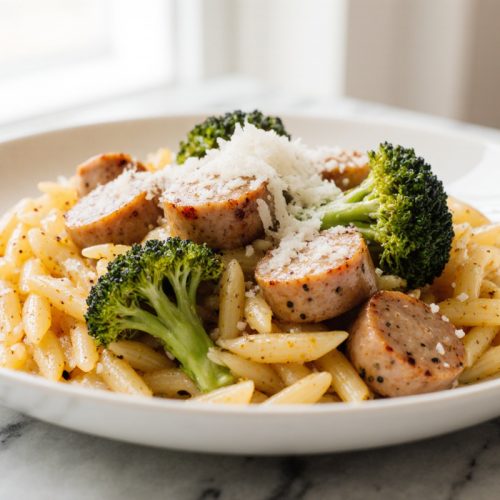 Chicken Sausage and Broccoli Orzo