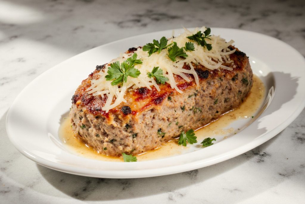 Juicy Garlic Parmesan Chicken Meatloaf