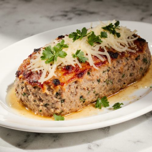 Juicy Garlic Parmesan Chicken Meatloaf