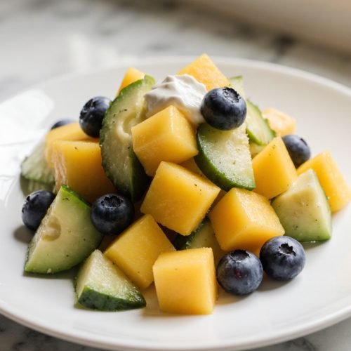 Mango Cucumber Salad with Blueberries Avocado