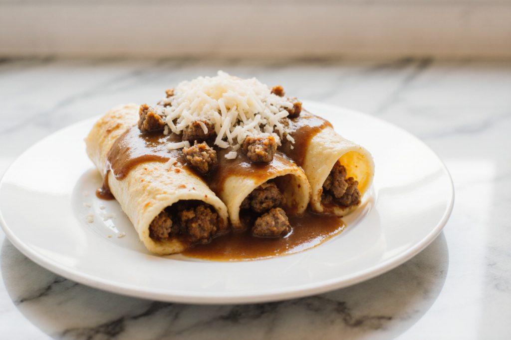 Southern Breakfast Enchiladas with Sausage Gravy
