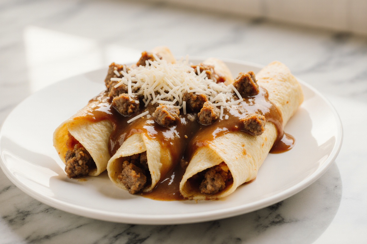 Southern Breakfast Enchiladas with Sausage Gravy