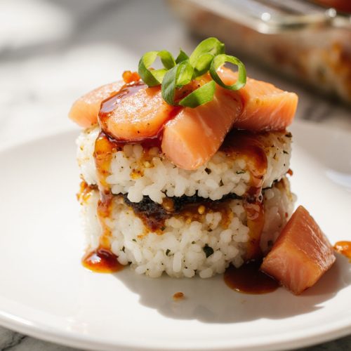 Spicy Salmon Sushi Bake