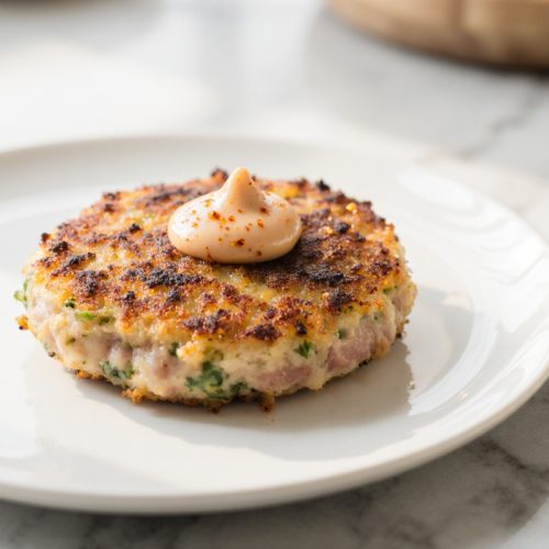 Asian Style Tuna Cake with Spicy Mayo