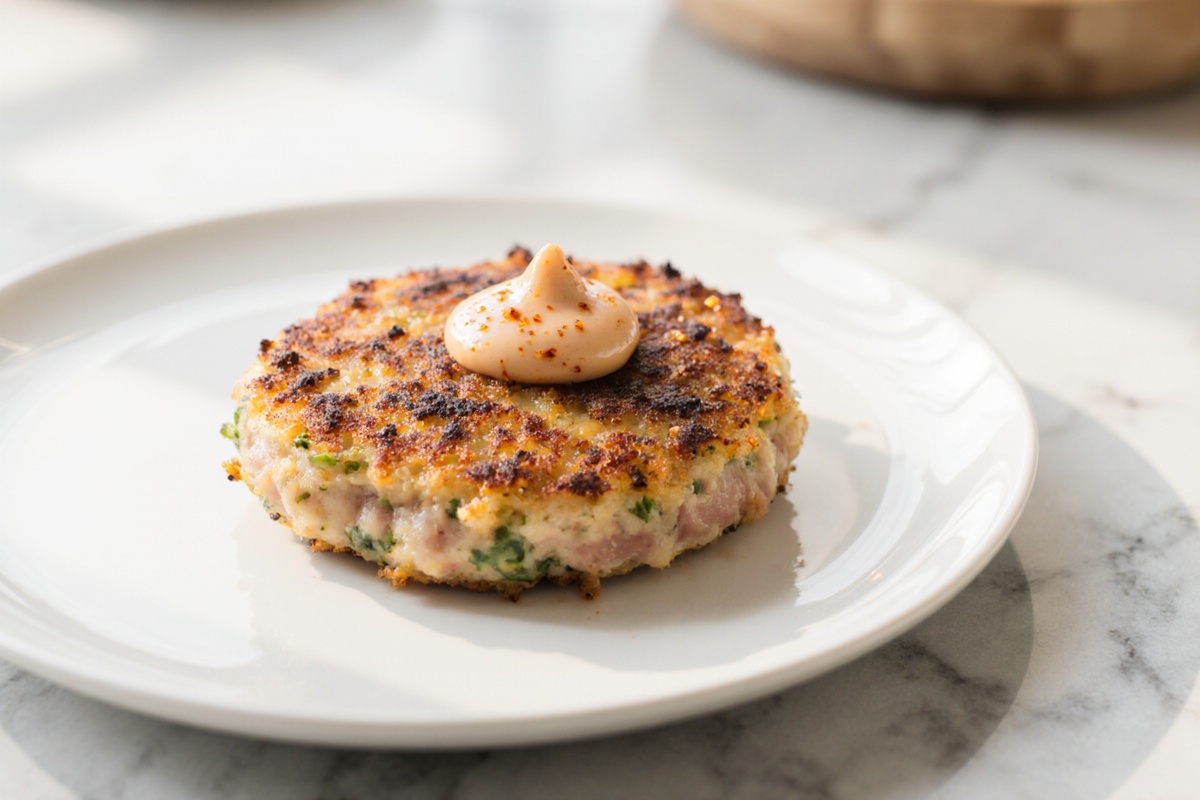 Asian Style Tuna Cake with Spicy Mayo