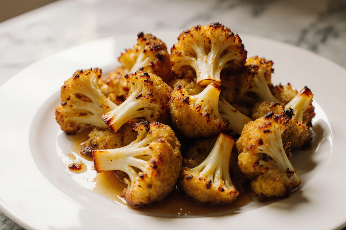 Honey Curry Roasted Cauliflower