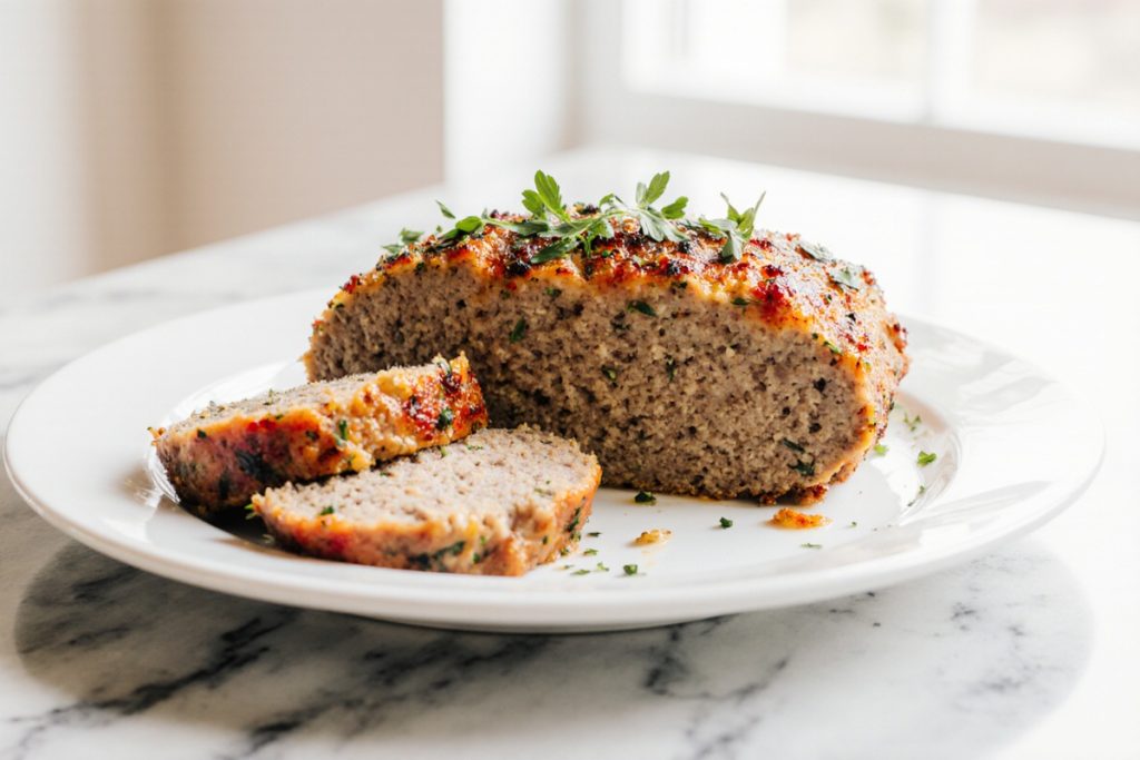 Juicy Garlic Parmesan Chicken Meatloaf