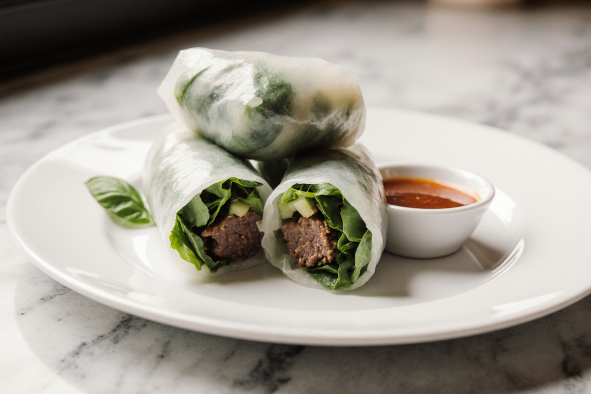 Thai Basil Beef Rolls