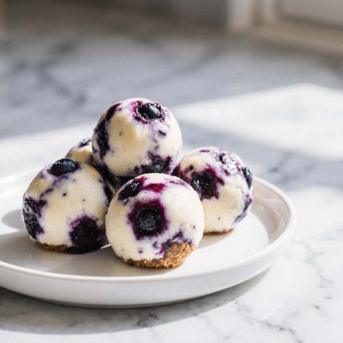 Creamy Blueberry Cheesecake Protein Energy Balls